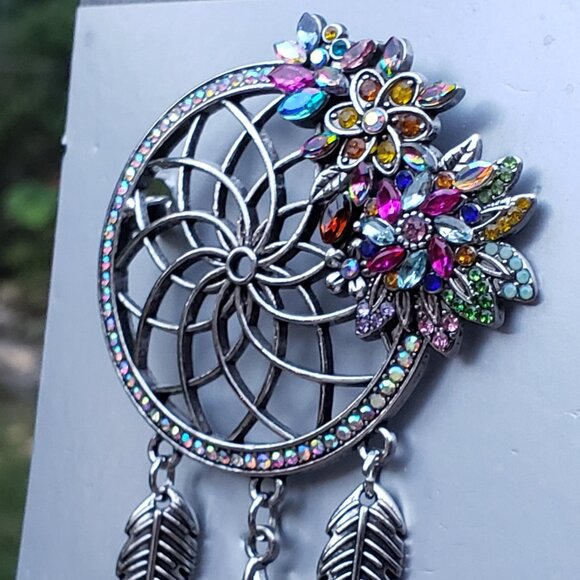 Dream Catcher Brooch with Rhinestones - Picture 7 of 10